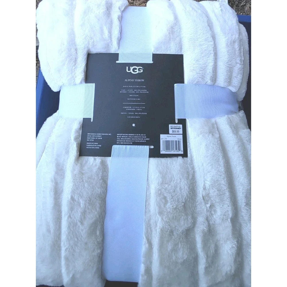 UGG Alpine Throw Blanket - Snow White Plush Luxurious Comfort Ultra Soft 50